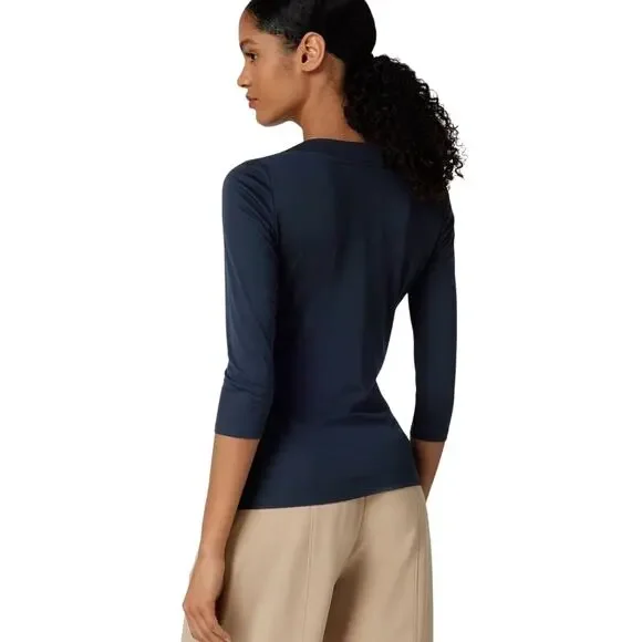 Lauren Ralph Lauren Stretch Jersey Top Navy Size 2X - Picture 2 of 5